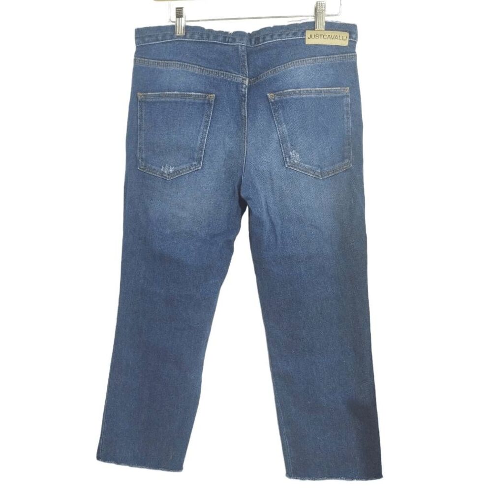 Just Cavalli New York Straight Distressed Patch Jeans Sz 30 - Picture 6 of 11